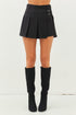 DOUBLE BELT SIILVER MINI SKIRT